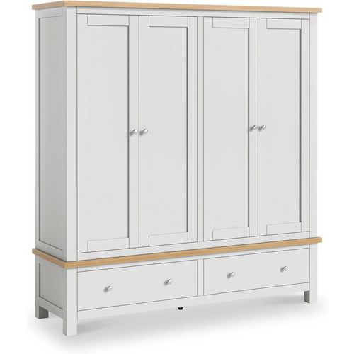 Farrow 4 Door Wardrobe with Drawers | White Cream Grey | Roseland