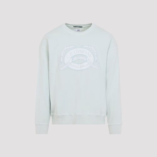 Diagonal Fleece Boxy Logo Crewneck Sweatshirt