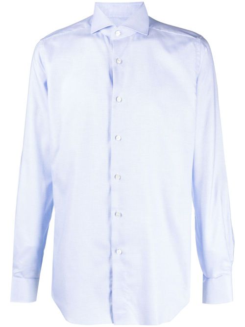 Cutaway-collar organic cotton shirt - Blue