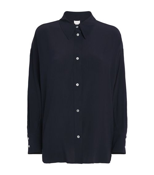 Silk Shirred Shirt