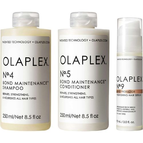 Olaplex Womens Bond Maintenance Trio: No.4 Shampoo 250ml, No.5 Conditioner & No.9 Protector Serum - One