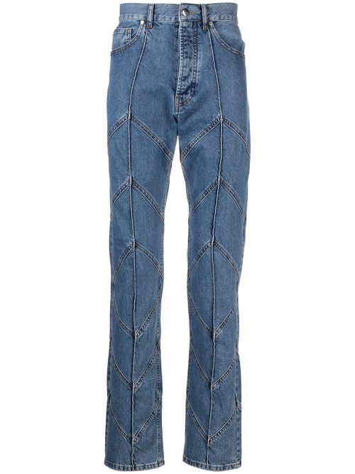 Mid-rise straight-leg jeans - Blue