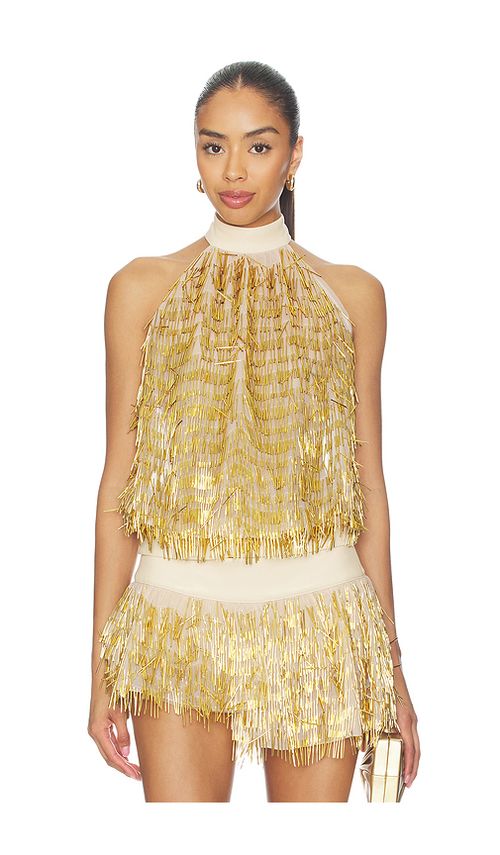 CULTNAKED Copacabana Top in Nude,Metallic Gold. XS. Also in