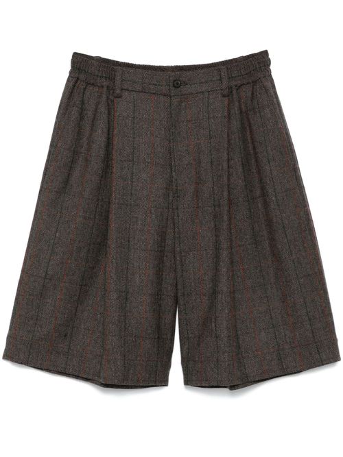Check-pattern shorts - Brown