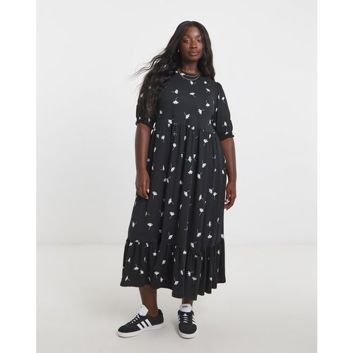 Black Ditsy Supersoft Midi Dre