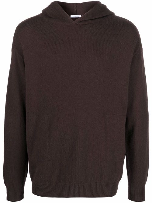 Button-neck hoodie - Brown