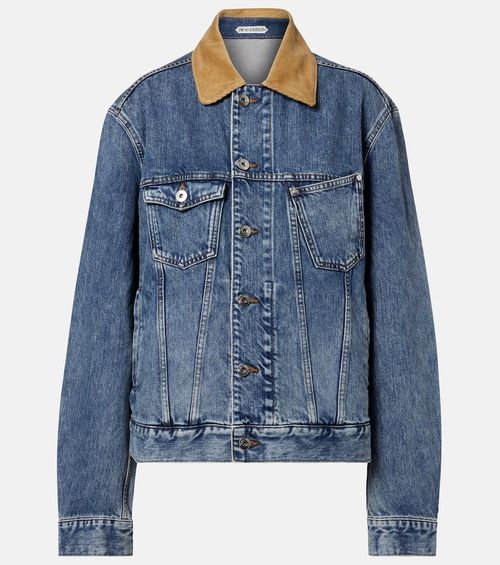 Corduroy-trimmed denim jacket