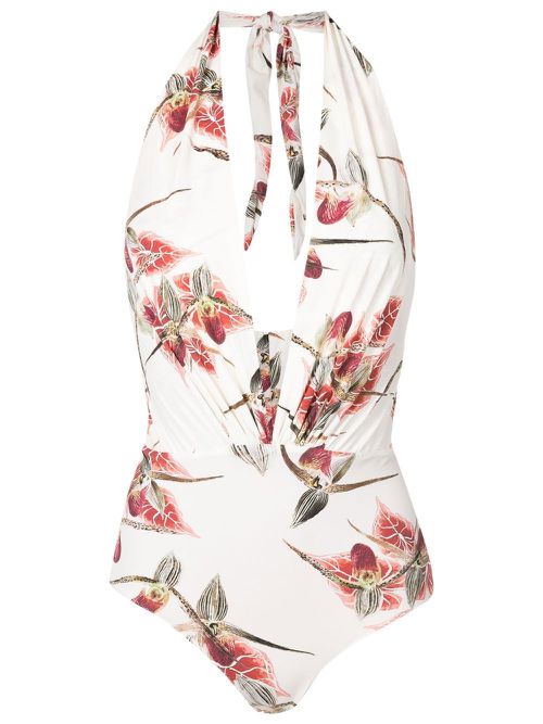 Deneuve floral-print swimsuit - Neutrals