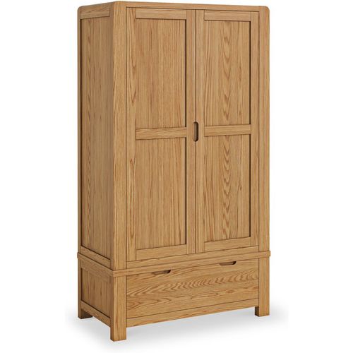Harvey Chunky Oak Double Wardrobe with Drawer | Roseland