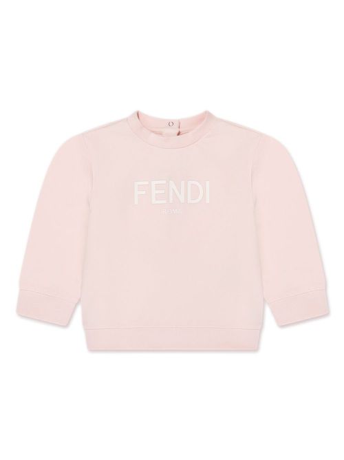 Logo-print cotton sweatshirt - Pink