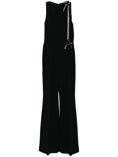 Crystal bow jumpsuit - Black