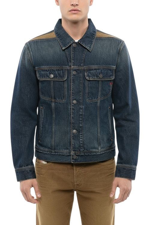 Blue Shirt Collar Denim Jacket