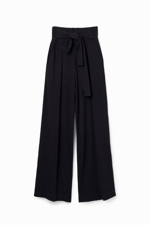 Wide-leg knit trousers