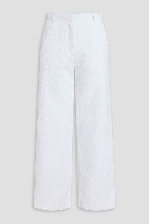 Filuca seersucker straight-leg pants - White - UK 6