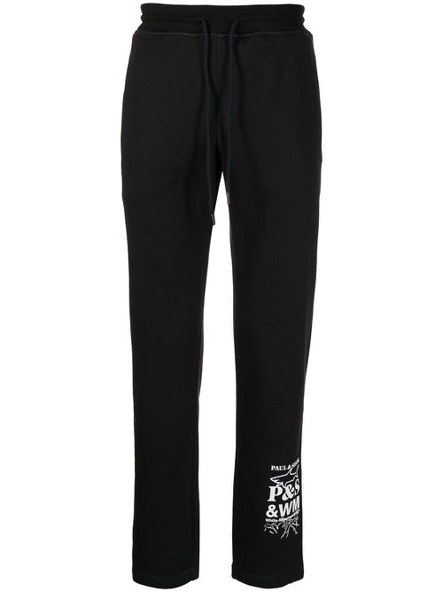 Logo-print cotton sweatpants - Black