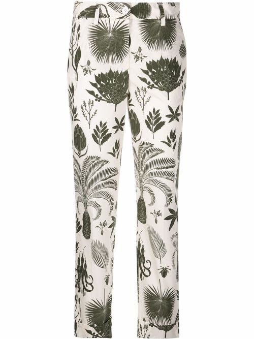 Graphic-print trousers - Neutrals