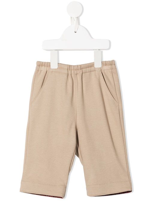 Elasticated straight-leg trousers - Brown