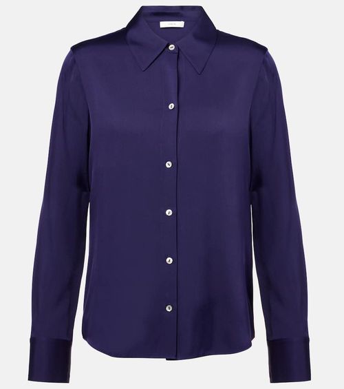 Silk-blend satin shirt