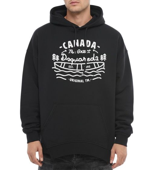 Black Graphic Logo Hoodie