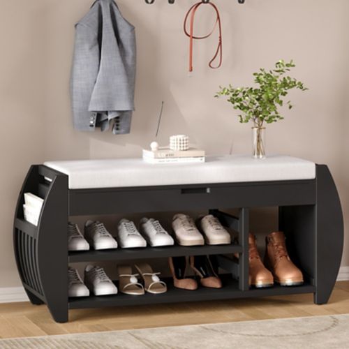 Dovelina Tresy Storage Bench Ottoman, Black