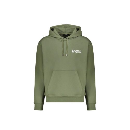 Logo-Embroidered Cotton Hoodie — Green
