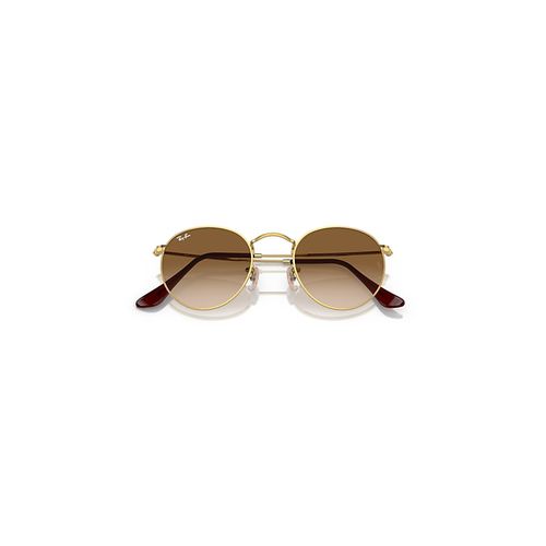 Ray-Ban Round Metal Sunglasses Gold Frame Brown Lenses 50-21