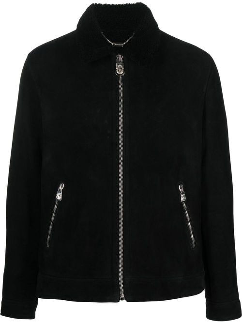 Aviator zip-up bomber jacket - Black