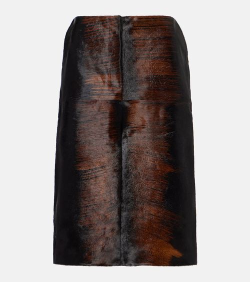 Printed calf hair pencil skirt