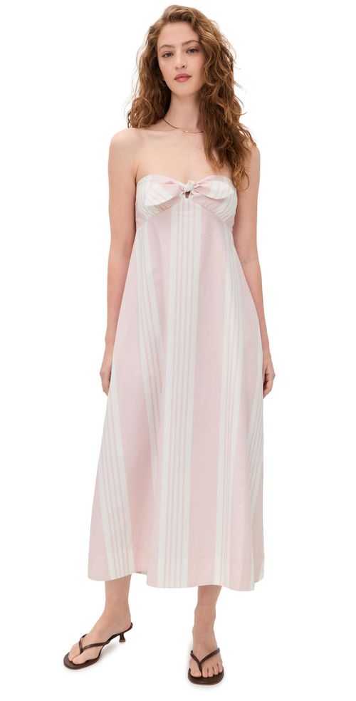 Rosie Strapless Dress Pink Stripe