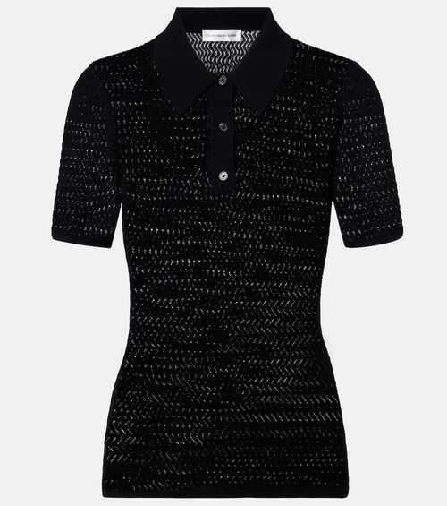 Pointelle polo shirt