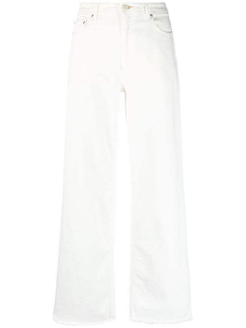 High-rise straight-leg jeans - White