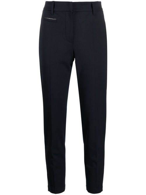 Monili bead-embellished cropped trousers - Blue