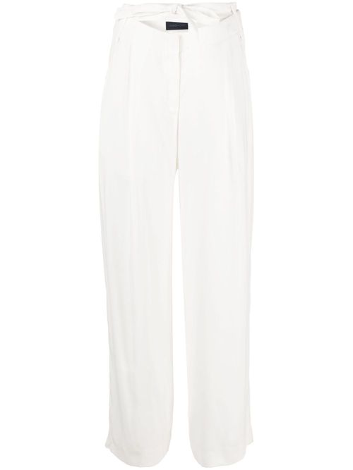 Loches belted straight-leg trousers - White