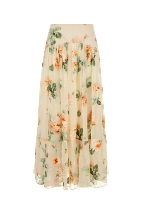 Printed Crepe Carousel Skirt Creamrose Gonne - Women