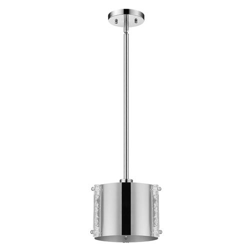Polished Stainless Steel One Light Pendant from the Zoom Collection