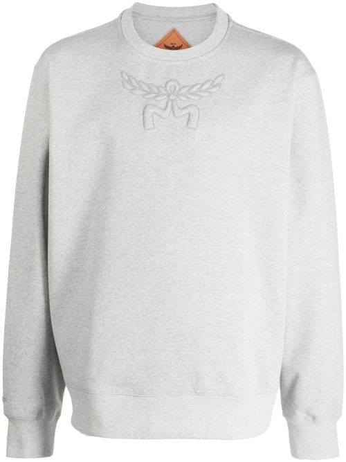 Logo-embroidered cotton sweatshirt - Grey