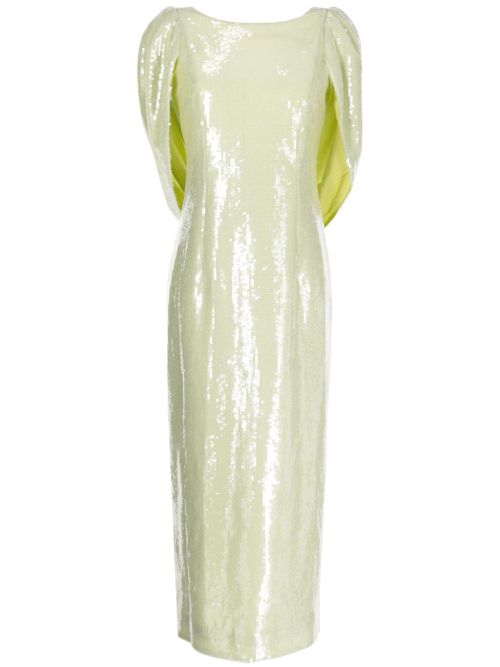 Alba draped-panel sequinned dress - Green