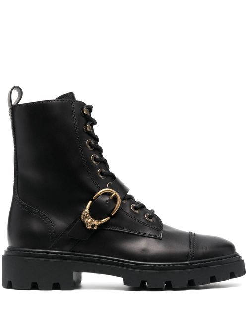 Buckle-detail ankle boots - Black
