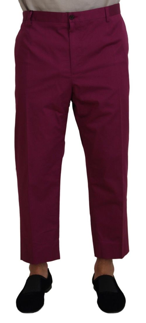 Logo-Detailed Cotton Trousers — Magenta