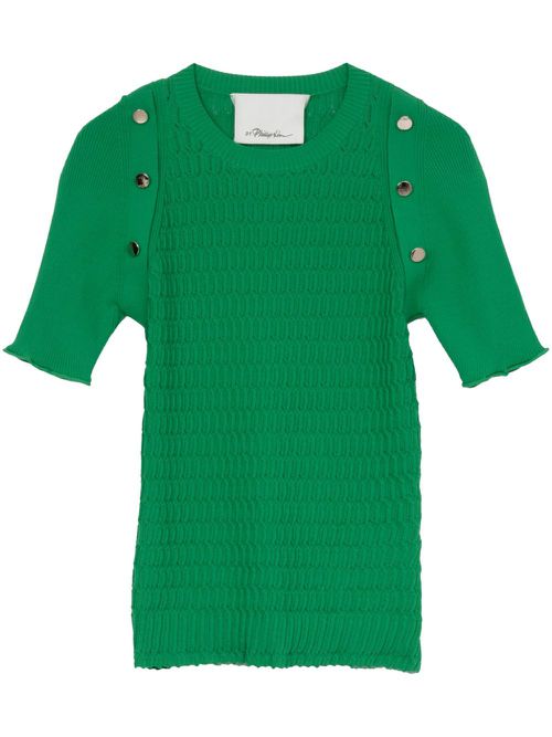 Round-neck honeycomb top - Green