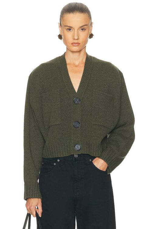 Proenza Schouler Sofia Cardigan in Fatigue - Green.  S also in