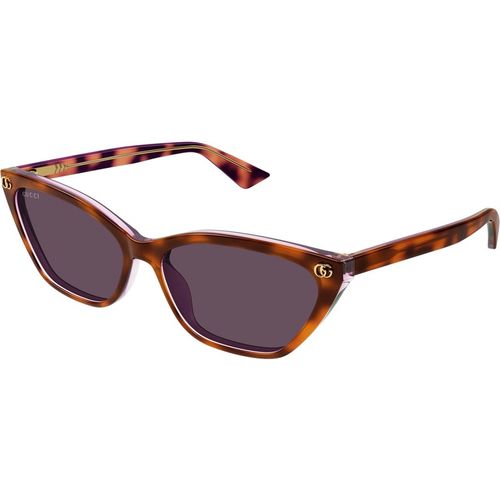 Gucci Woman Gucci GG1815S 004 Sunglasses Acetate Havana Violet Cat Eye