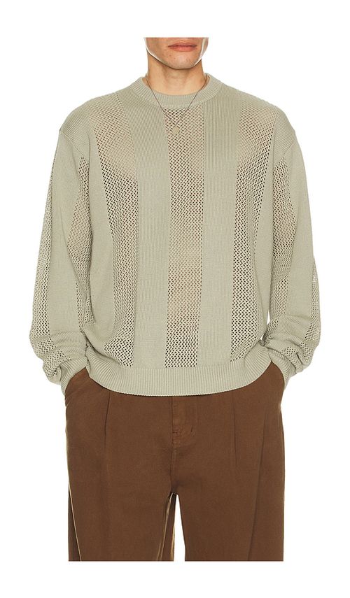 Obey Crochet Sweater in Grey. L. Also in M, S, XL/1X