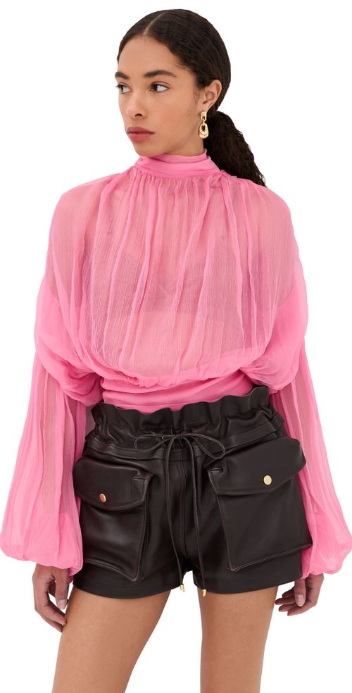 Long Sleeve Top with Scarf Detail Pink