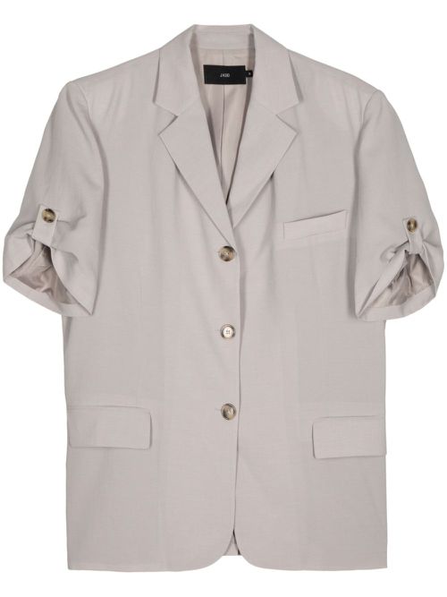 Short-sleeve single-breasted blazer - Neutrals