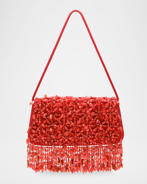 Idalia Fringed Faux Stone Shoulder Bag