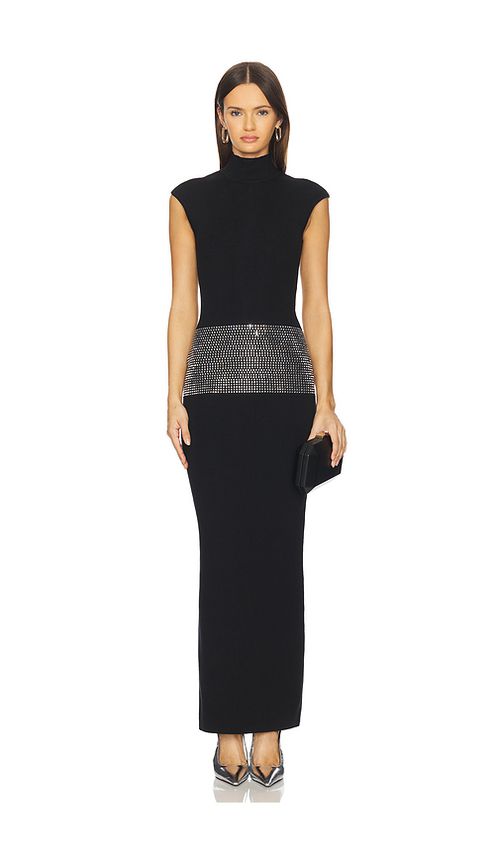 Retrofete Leontine Embellished Dress in Black & Silver. XL also in M