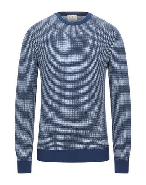 Brooksfield Man Sweater Blue Size 46 Cotton, Polyamide