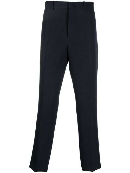 Tailored cotton-wool blend trousers - Blue