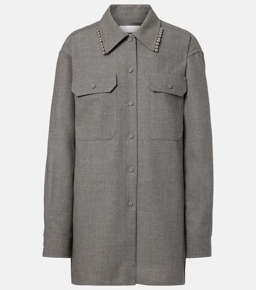 Beaded wool canvas shirt